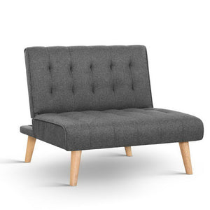 Linen Sofa Bed Lounge Chair - Single Seater