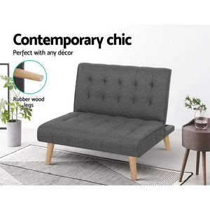 Linen Sofa Bed Lounge Chair - Single Seater