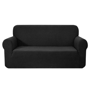 Black High Stretch Sofa Cover / Lounge Protector For 3 Seaters