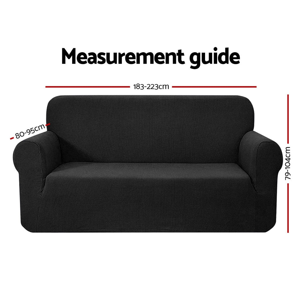Black High Stretch Sofa Cover / Lounge Protector For 3 Seaters