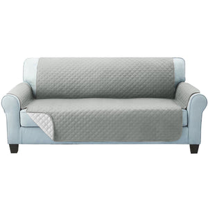 Grey Quilted Sofa / Couch Cover Protector - 3 Seater
