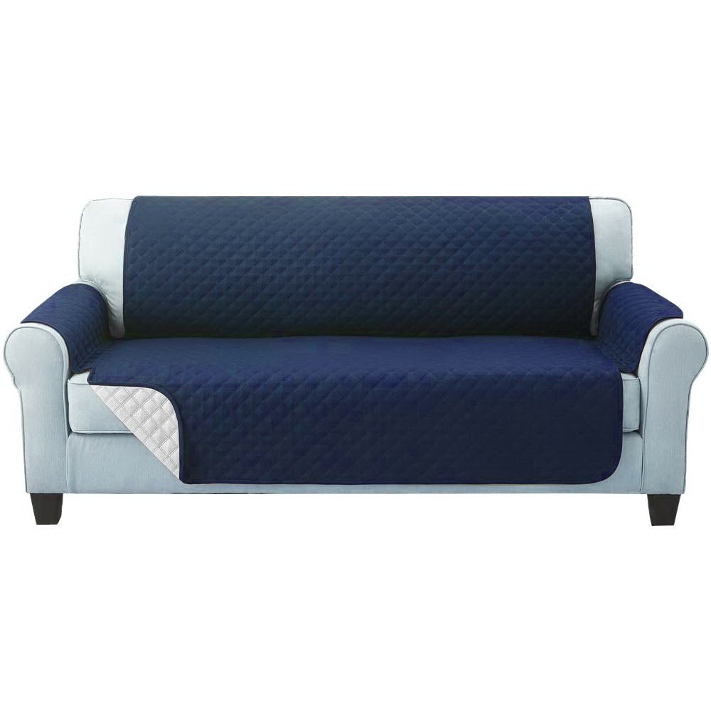 Navy Quilted Sofa / Couch Cover Protector - 3 Seater