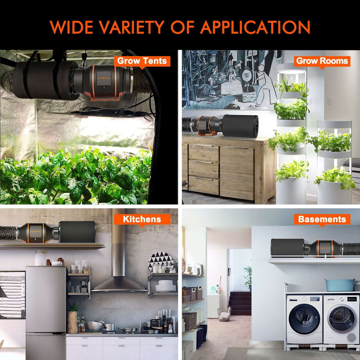 SF 4 Inch Inline Duct Fan With Speed Controller