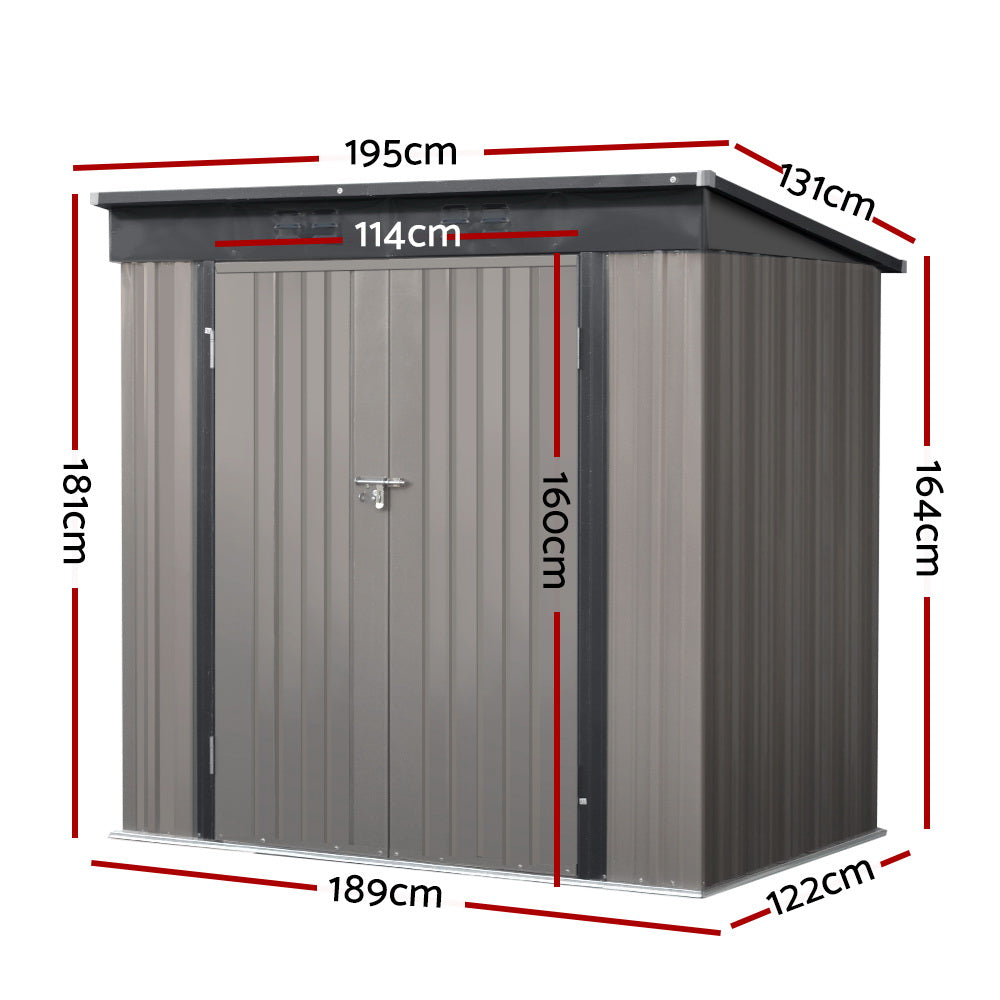Giantz Garden Shed Sheds Outdoor Storage | 1.95x1.31M | Steel Workshop House | Tool