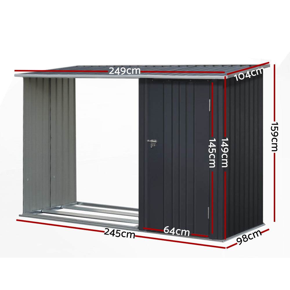 Giantz Garden Shed Sheds Outdoor Tool | 2.49x1.04M | Storage Workshop House | Galvanized Steel