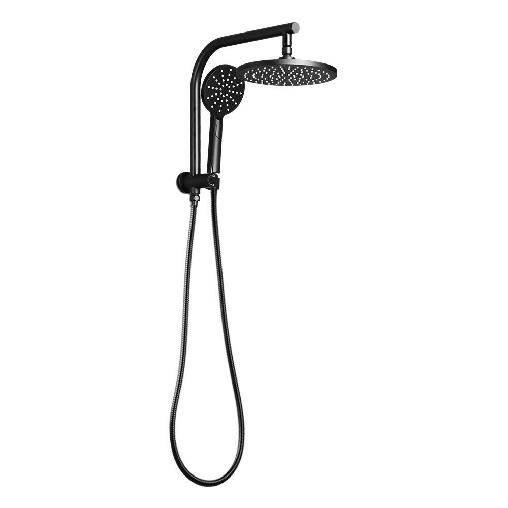 Cefito WELS 8 Inch Rain Shower Head Set Square Handheld High Pressure Black