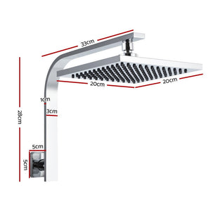 Rain Shower Head Set | Square | WElS 8'' | High Pressure | Wall Arm | DIY | Chrome
