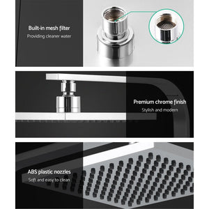 Rain Shower Head Set | Square | WElS 8'' | High Pressure | Wall Arm | DIY | Chrome