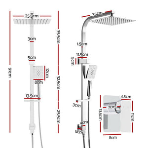Rain Shower Head Mixer | Square | WELS 10'' | Handheld | High Pressure | Wall | Chrome