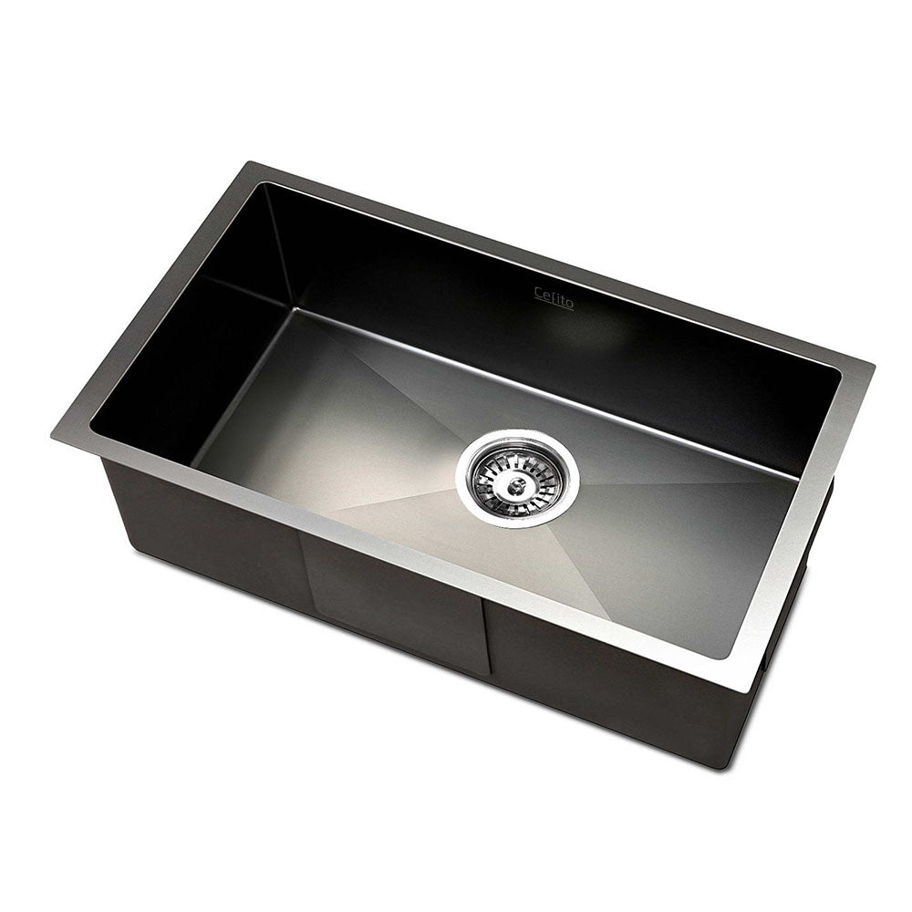 Stainless Steel Kitchen Sink | Under/Top/Flush Mount | 30cm x 45cm | Black