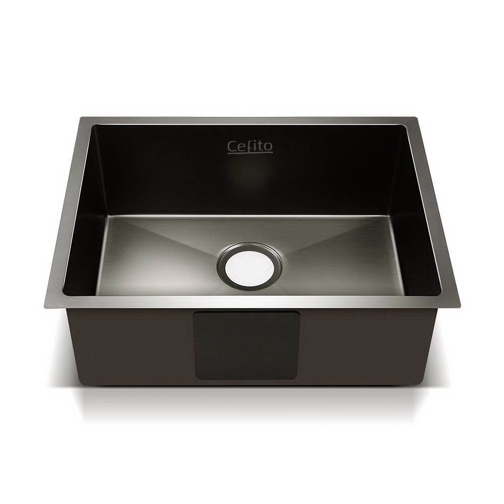 Stainless Steel Kitchen Sink | Under/Top/Flush Mount | 60cm x 45cm | Black