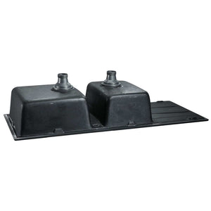 Stone Kitchen Sink | 1160x500mm | Granite Under/Topmount | Double Bowl | Black