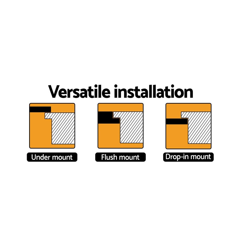 Stone Kitchen Sink | 1160x500mm | Granite Under/Topmount | Double Bowl | Black