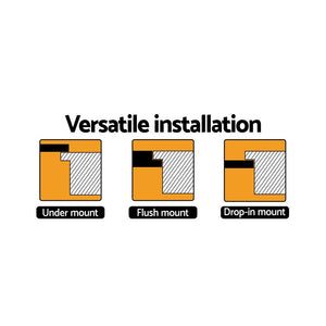 Black Granite Under/Topmount Kitchen Sink | 450mm x 450mm | Laundry Basin