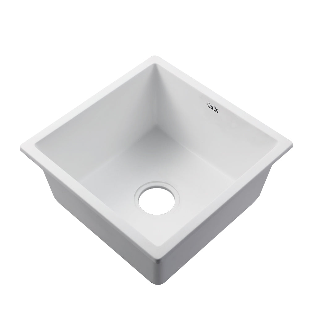 Cefito Stone Kitchen Sink - Granite Under/Topmount 450x450mm | Laundry Basin