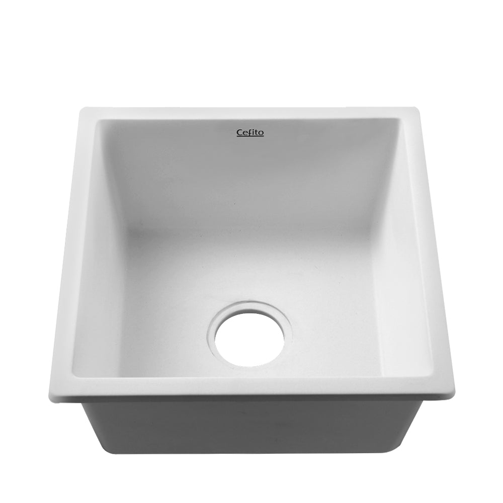 Cefito Stone Kitchen Sink - Granite Under/Topmount 450x450mm | Laundry Basin