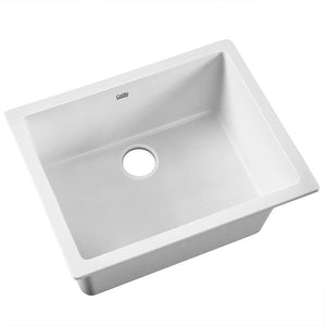 Stone Kitchen Sink | Granite | 610X470MM | Under/Topmount | Basin Bowl | Laundry | White