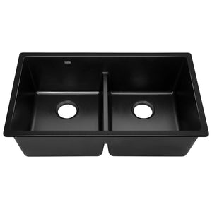 Granite Kitchen Sink | 790X460MM Under/Topmount Basin Double Bowl | Black