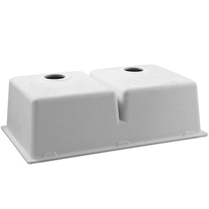 Cefito Stone Kitchen Sink - Double Bowl Granite Under/Topmount 790x460mm | White
