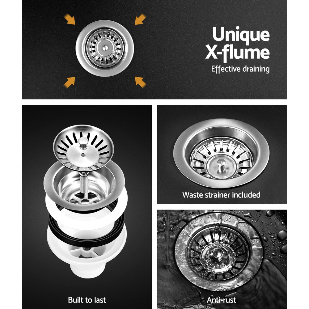 Kitchen Sink Granite Stone Basin Single Bowl | Black 600mmx470mm