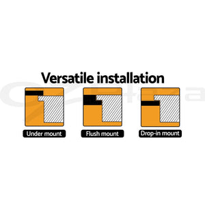 Stone Kitchen Sink | Granite | Round | 430MM | Under/Topmount | Basin | Black