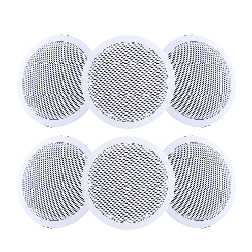 Giantz 6 Inch In-Wall Ceiling Speakers | Home Audio Stereo System with Tweeter | Set of 6