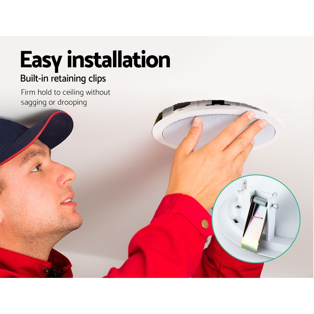 Giantz 6 Inch In-Wall Ceiling Speakers | Home Audio Stereo System with Tweeter | Set of 8