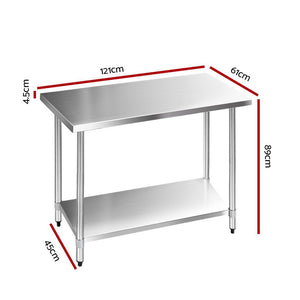 Commercial Hydroponic Stainless Steel Bench - 1219 x 610mm
