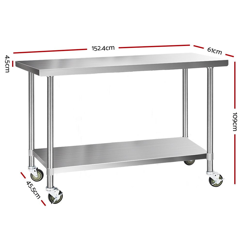 Commercial Hydroponic / Nursery Stainless Steel Work Bench - 1524MM x 610MM
