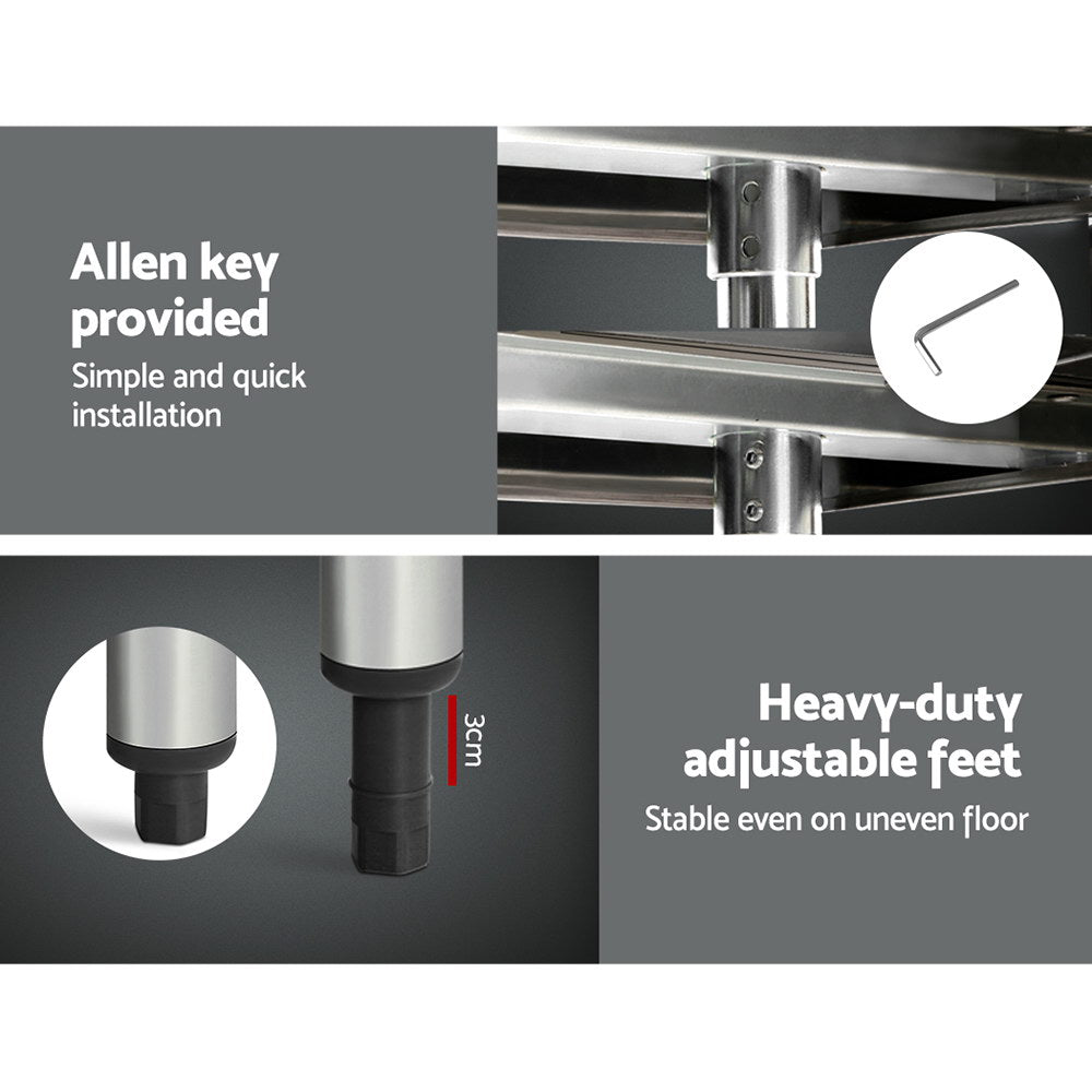 Commercial Stainless Steel Bench - 762 x 762mm