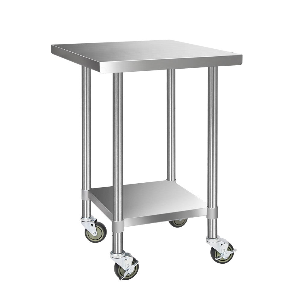 Commercial Stainless Steel Bench On Wheels - 762 x 762mm