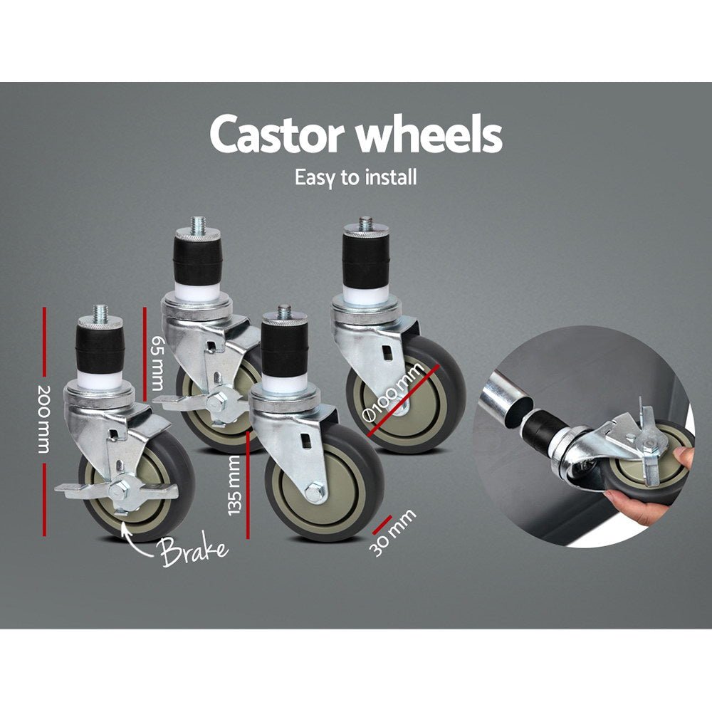 Commercial Stainless Steel Bench On Wheels - 762 x 762mm