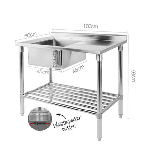 Commercial Hydroponic Stainless Steel Bench - 100x60cm