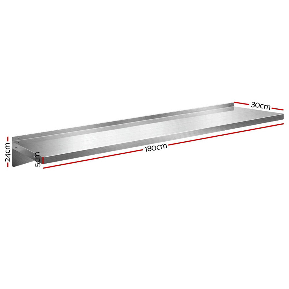 Cefito 1800mm Stainless Steel Wall Shelf - Kitchen Display Rack