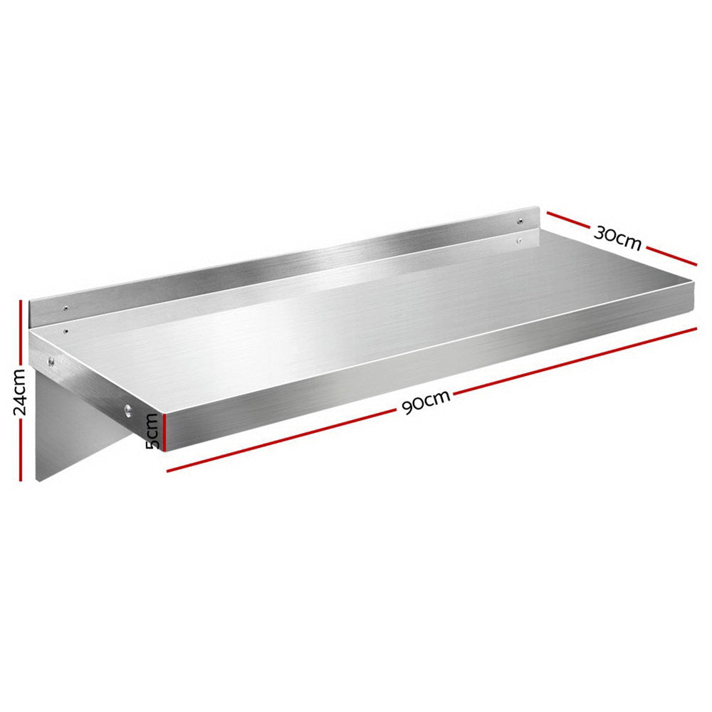 Cefito 900mm Stainless Steel Wall Shelf - Kitchen Display Rack