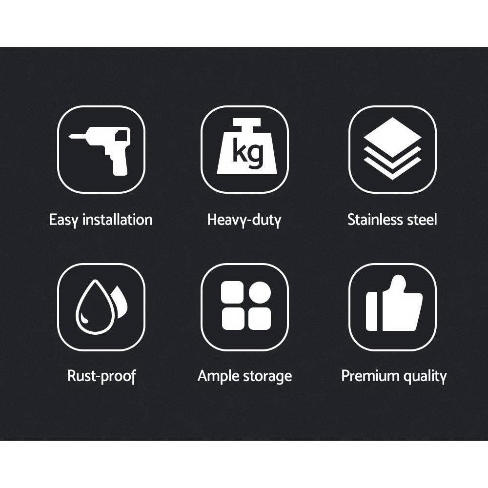 Cefito 900mm Stainless Steel Wall Shelf - Kitchen Display Rack