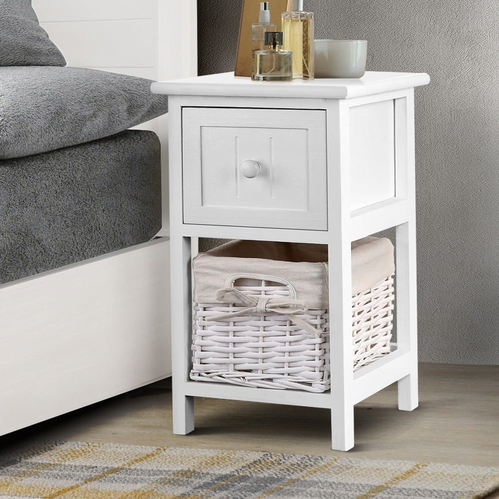 Artiss bedside deals table white