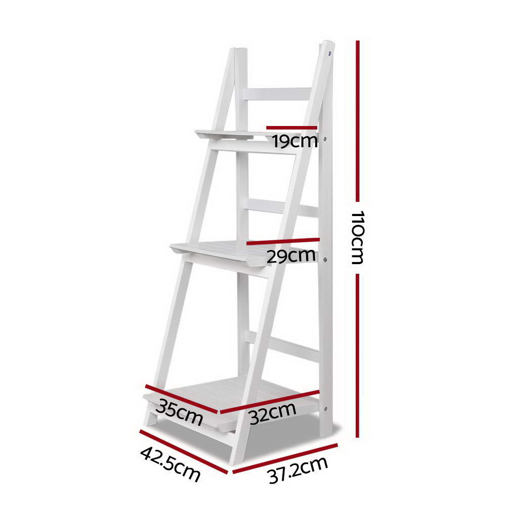 3 Tier Wooden Ladder Display Shelf