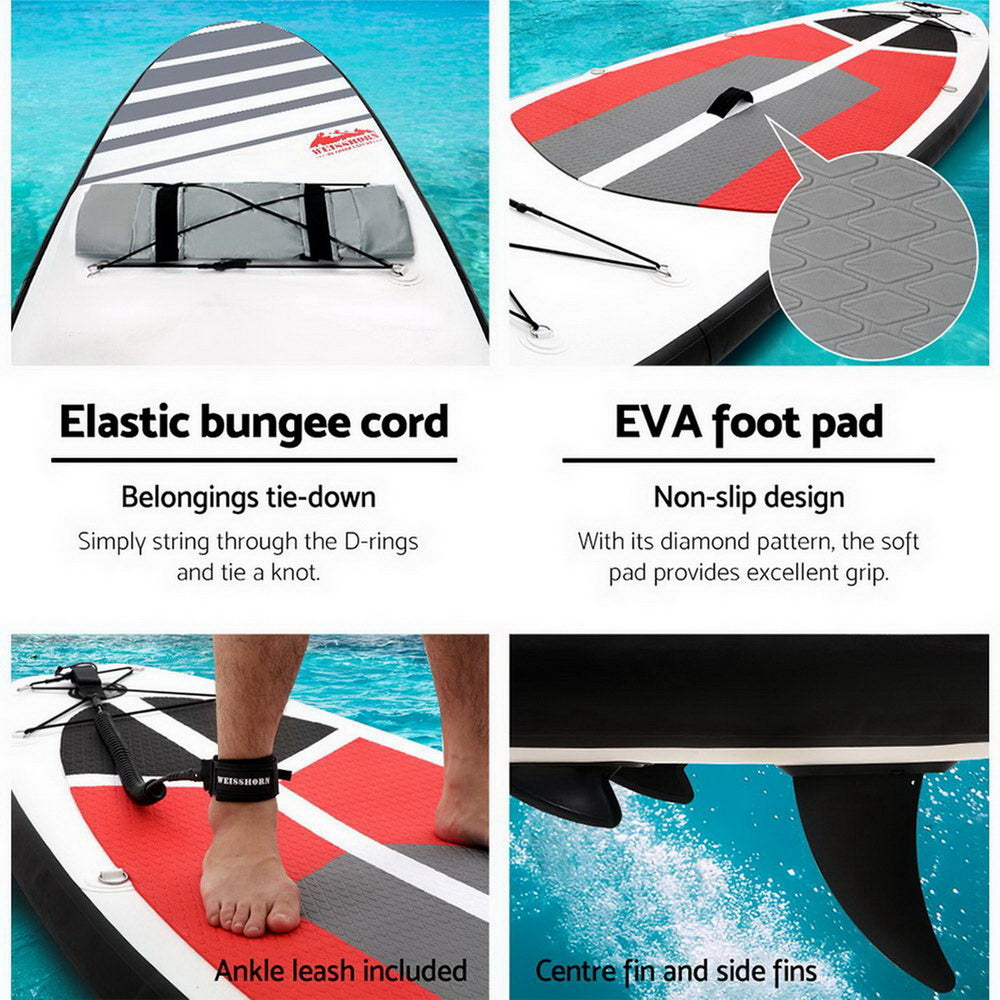 Weisshorn Stand Up Paddle Boards - Inflatable SUP Surfboard Paddleboard Kayak (11ft)