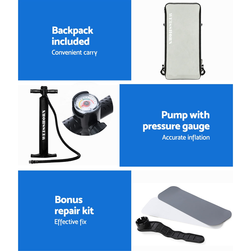 Weisshorn Stand Up Paddle Board - 11ft Inflatable SUP Surfboard Paddleboard Kayak