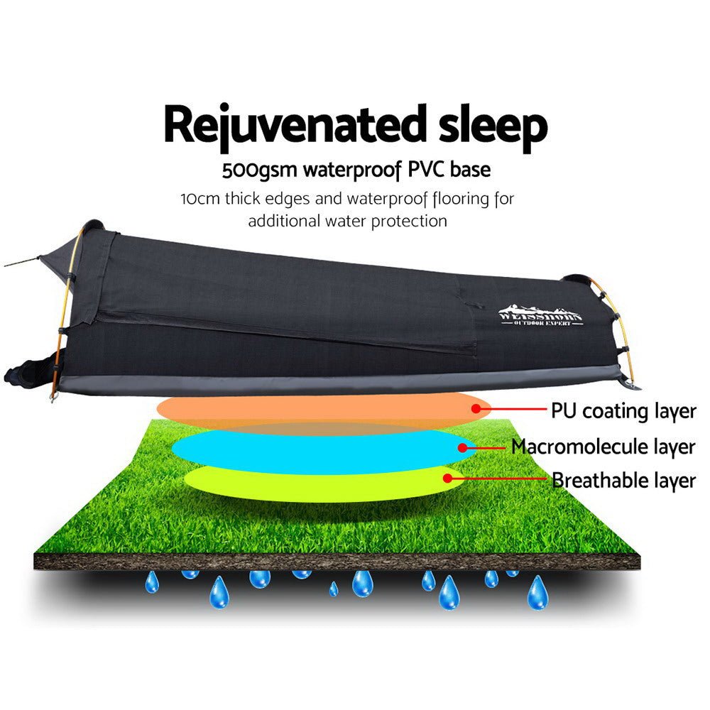 Weisshorn Camping Swags Single Biker Swag Grey Ripstop Canvas - The Hippie House