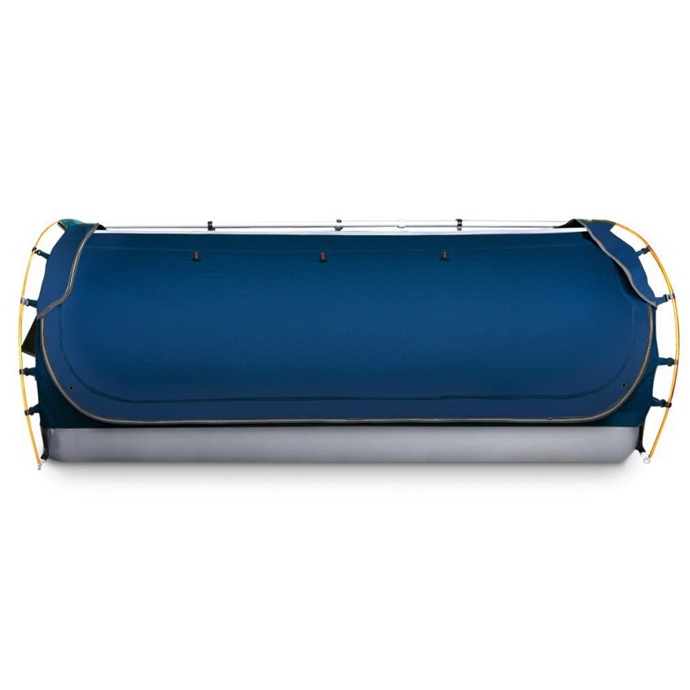 Weisshorn Double Swag Camping Swags Canvas Free Standing Dome Tent Dark Blue with 7CM Mattress