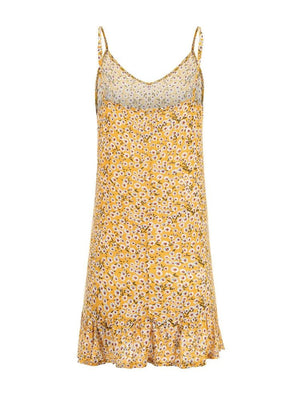 Women's Hippie Floral Sunflower Spaghetti Strapped Beach Dress | S-XXL | 3 Colours