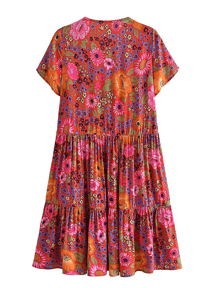 Paulines Women's Hippie Free Flowing Dress | S-L
