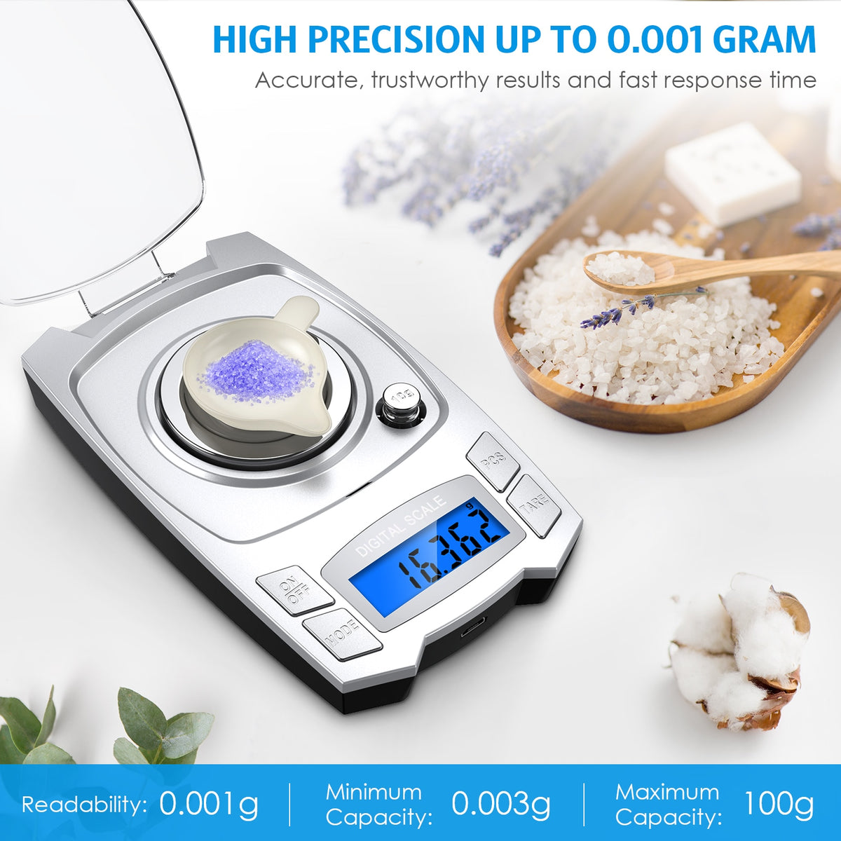 0.001g Precision Electronic Scales | 100g/50g Options | USB Charging