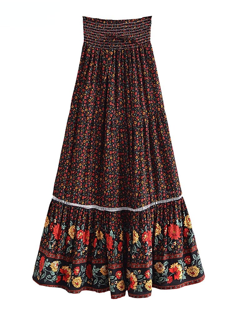 Beautiful Women's Long Maxi Bohemian Skirt | High Waisted | S-XL