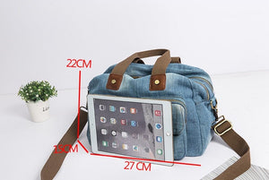 Light Blue Denim Designer Casual Tote Bag