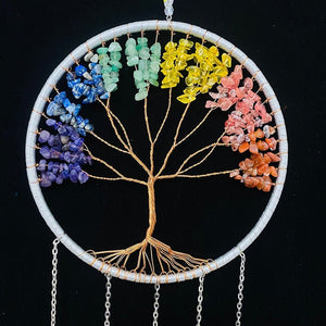 Multi-Coloured Tree Of Life Dream Catcher With Agnate