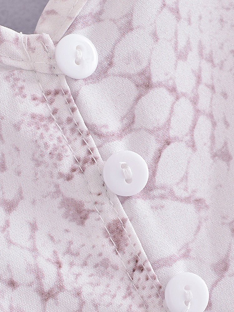 Women's White Patched Bohemian Sexy Deep V-Neck Dress | S-XL