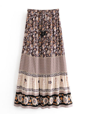 Cute Hippie Chic Long Maxi Bohemian Skirt | High Waisted | S-XL